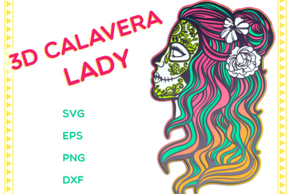 3D Sugar Skull Calavera Lady: A Versatile Digital Design for Creative Projects