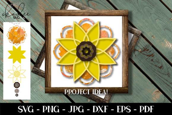 3D Sunflower Mandala: Elevating Digital Cut Files for Creative Projects