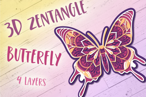 3D Zentangle Butterfly