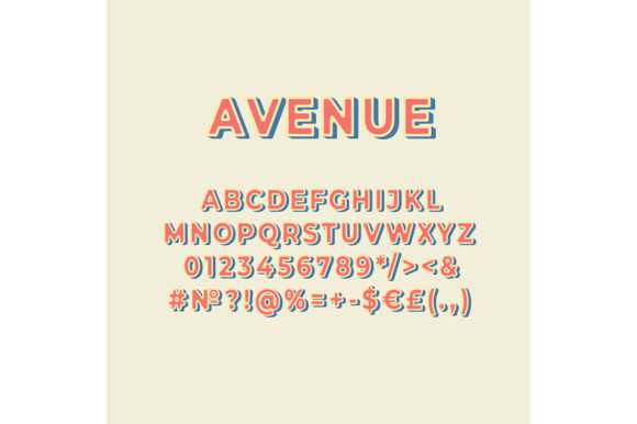 Avenue Vintage 3d Vector Alphabet Set