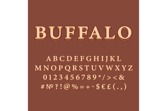 Buffalo Vintage 3d Vector Alphabet Set