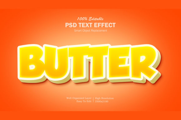 Butter Yellow Color 3D Text Effect
