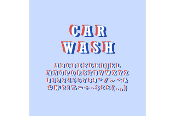 Car Wash Vintage 3D Vector Alphabet Set: A Retro Design Resource