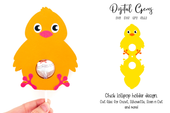Chick Lollipop Holder Design for Festive Crafts