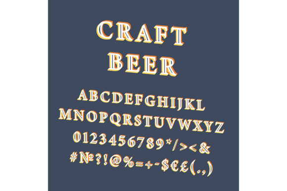 Craft Beer Vintage 3d Vector Alphabet