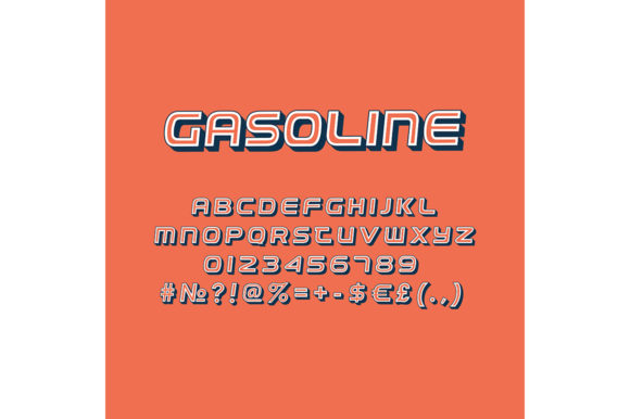Gasoline Vintage 3d Vector Alphabet Set