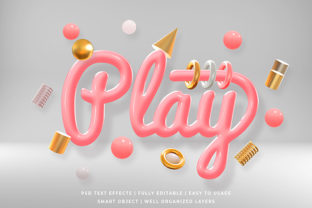Play Scene 3D Text Effect Mockup