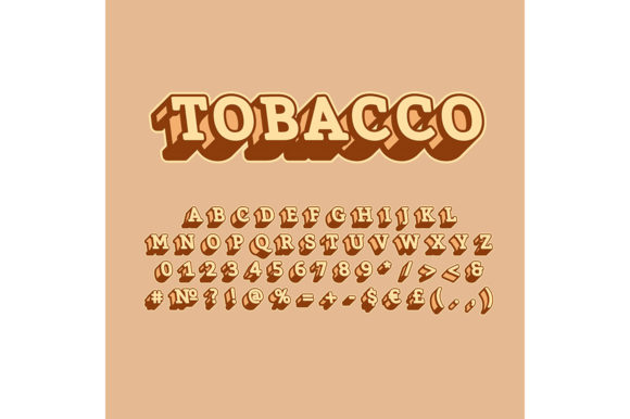 Tobacco Vintage 3D Vector Alphabet Set