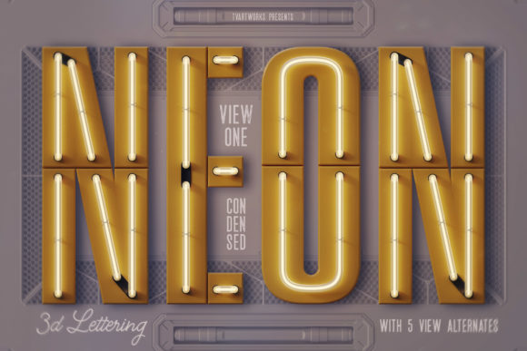 Transform Your Designs with Condensed Neon 3D Lettering