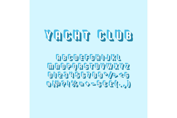 Yacht Club Vintage 3d Vector Alphabet